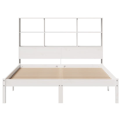 Letto Libreria senza Materasso Bianco 140x190 cm Legno di Pino