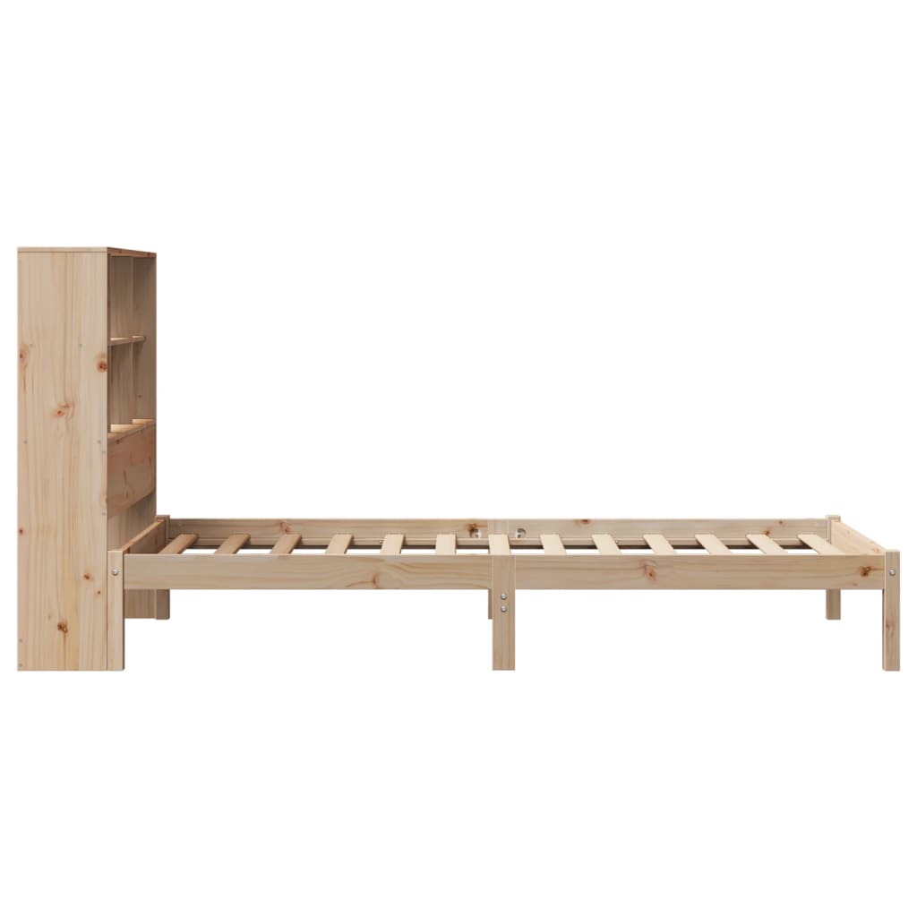 Letto Libreria senza Materasso 90x200 cm Legno Massello Pino