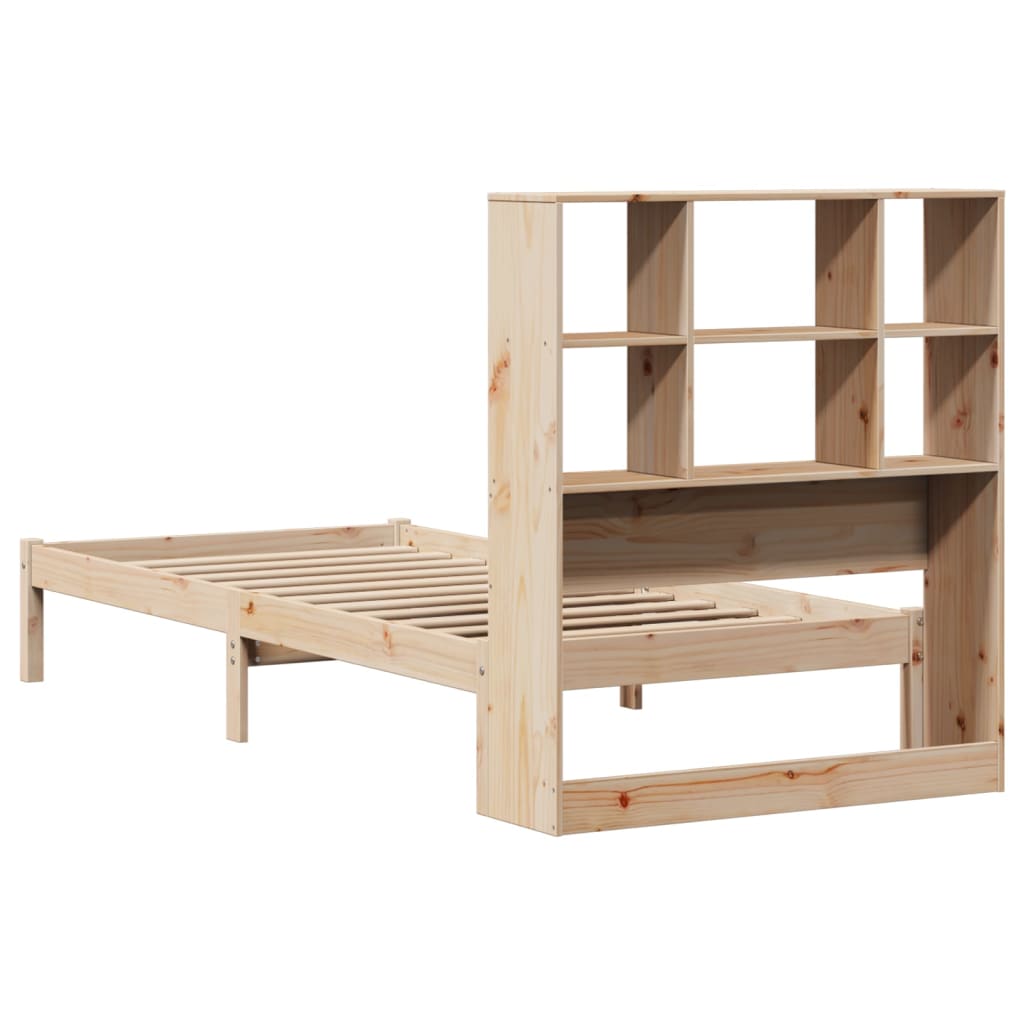 Letto Libreria senza Materasso 90x200 cm Legno Massello Pino