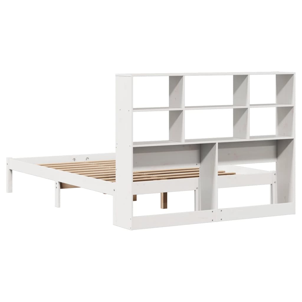 Letto Libreria senza Materasso Bianco 140x200 cm Legno di Pino