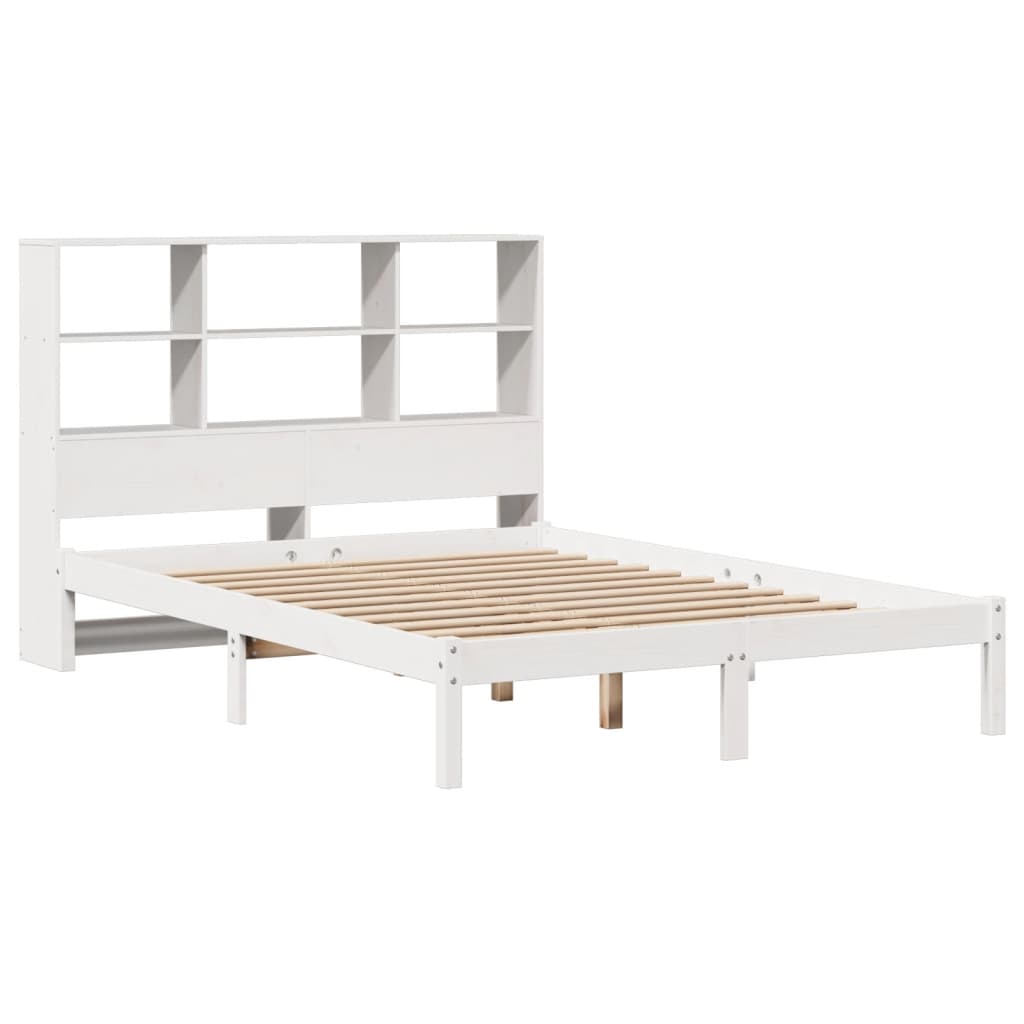 Letto Libreria senza Materasso Bianco 160x200 cm Legno di Pino | homemem39