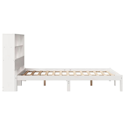 Letto Libreria senza Materasso Bianco 160x200 cm Legno di Pino | homemem39