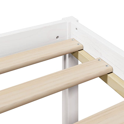Letto Libreria senza Materasso Bianco 160x200 cm Legno di Pino | homemem39