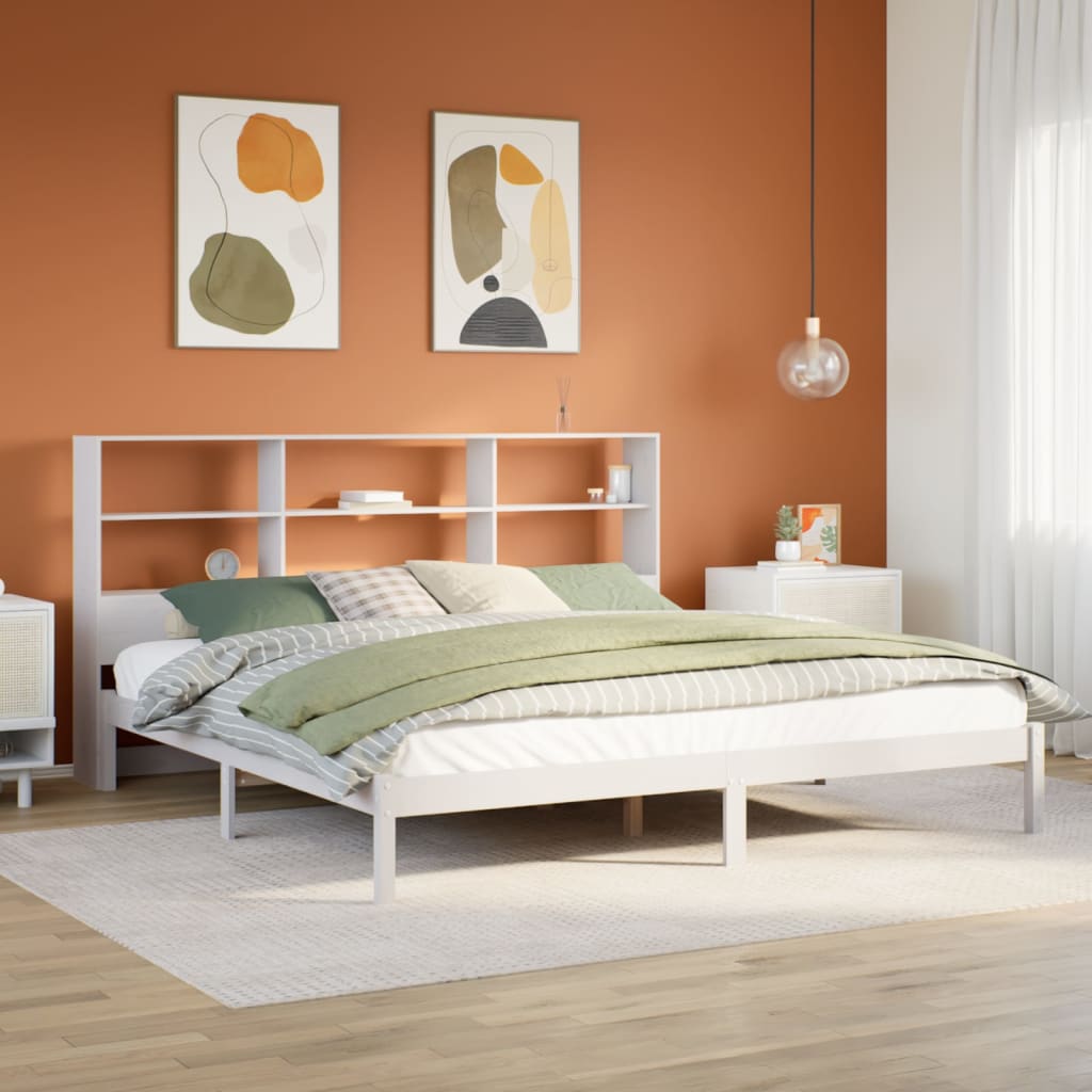 Giroletto con Libreria senza Materasso 180x200 cm in Legno Pino - homemem39