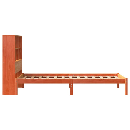 Letto Libreria senza Materasso Marrone Cera 100x200 cm in Pino | homemem39
