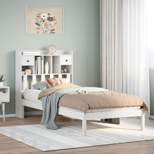 Letto con Libreria senza Materasso 75x190 cm in Legno Pino | homemem39