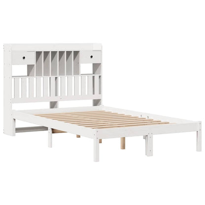 Letto Libreria senza Materasso Bianco 135x190 cm Legno di Pino