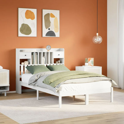 Letto Libreria senza Materasso Bianco 135x190 cm Legno di Pino