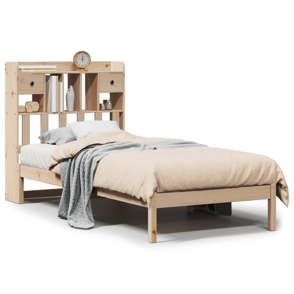 Letto Libreria senza Materasso 90x200 cm Legno Massello Pino | homemem39