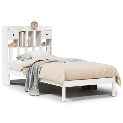 Letto Libreria senza Materasso Bianca 90x200 cm Legno di Pino - homemem39
