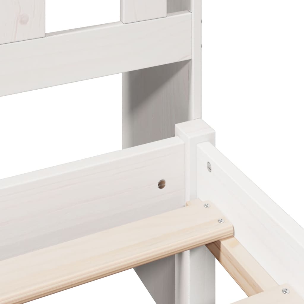 Letto Libreria senza Materasso Bianco 160x200 cm Legno di Pino | homemem39