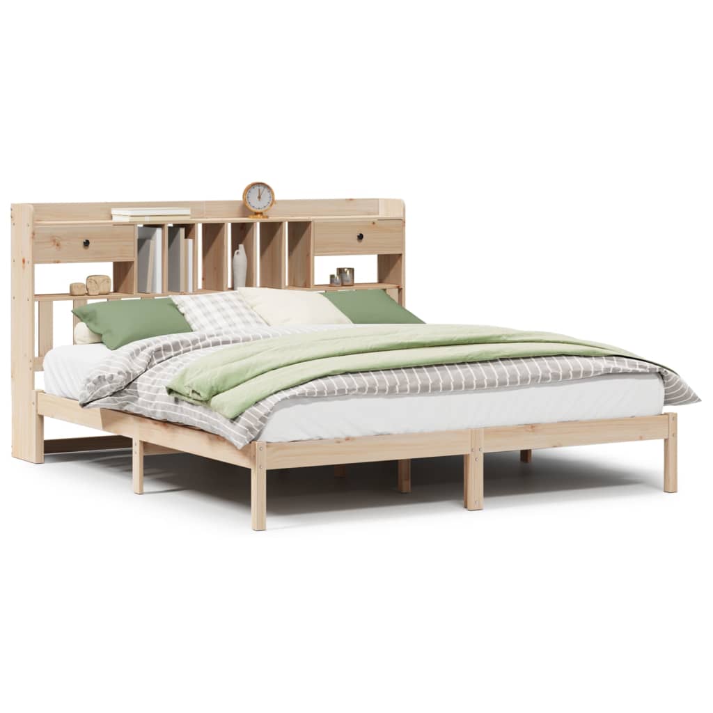 Letto Libreria senza Materasso 180x200 cm in Legno di Pino | homemem39