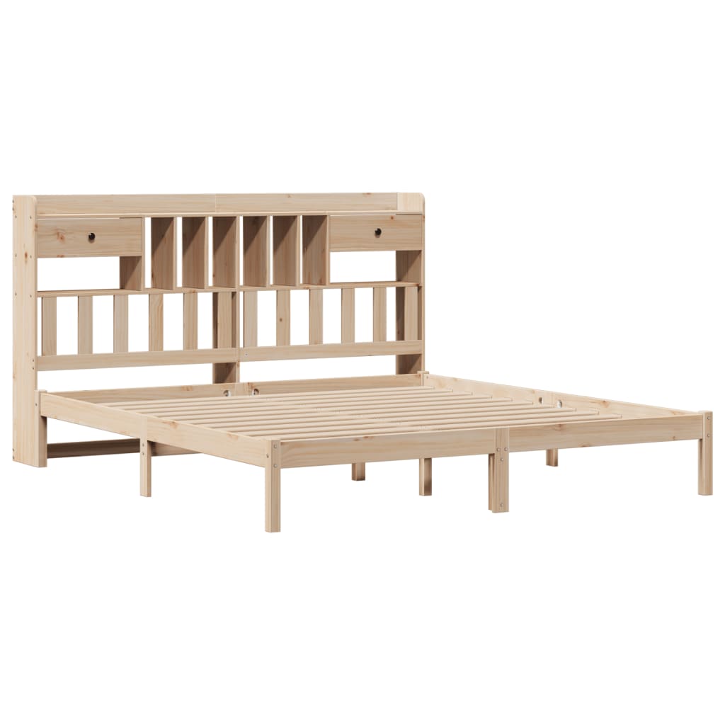 Letto Libreria senza Materasso 180x200 cm in Legno di Pino | homemem39