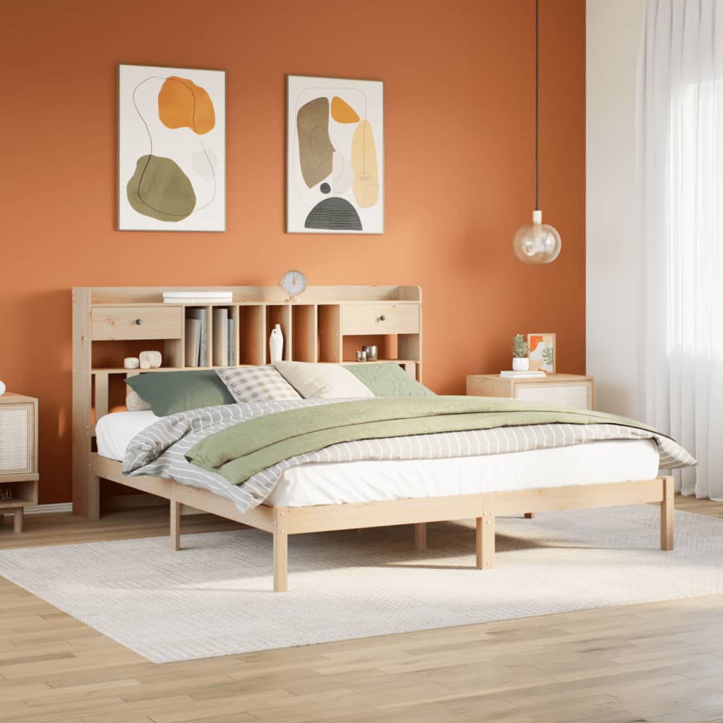 Letto Libreria senza Materasso 180x200 cm in Legno di Pino | homemem39