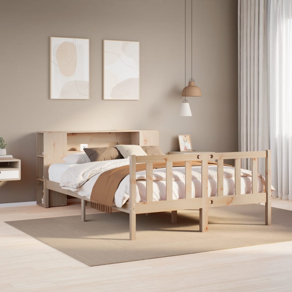 Letto Libreria senza Materasso 120x190cm Legno Massello di Pino - homemem39