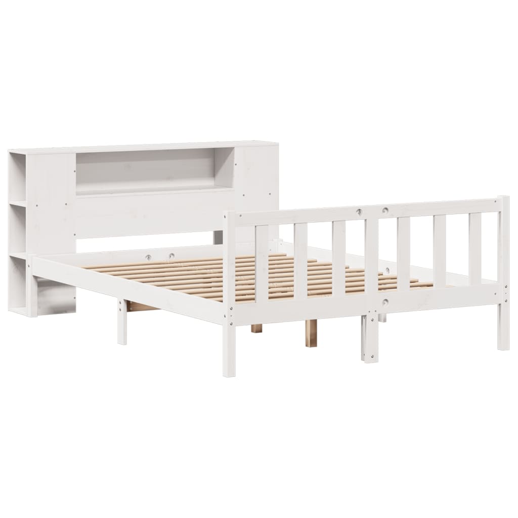 Letto Libreria senza Materasso Bianco 120x190 cm Legno di Pino - homemem39