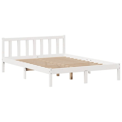 Letto Libreria senza Materasso Bianco 135x190 cm Legno di Pino