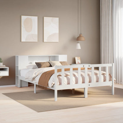 Letto Libreria senza Materasso Bianco 135x190 cm Legno di Pino