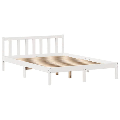 Letto Libreria senza Materasso Bianco 140x190 cm Legno di Pino - homemem39