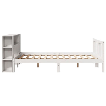 Letto Libreria senza Materasso Bianco 140x190 cm Legno di Pino - homemem39