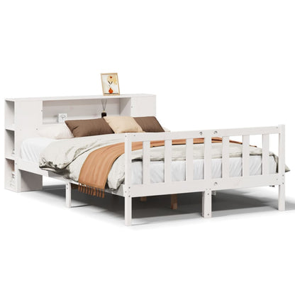 Letto Libreria senza Materasso Bianco 140x200 cm Legno di Pino - homemem39