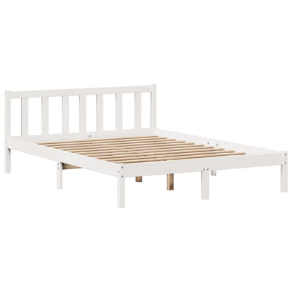 Letto Libreria senza Materasso Bianco 140x200 cm Legno di Pino - homemem39