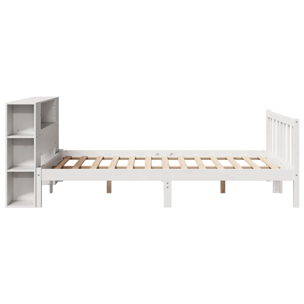 Letto Libreria senza Materasso Bianco 140x200 cm Legno di Pino - homemem39