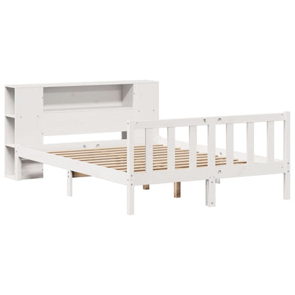 Letto Libreria senza Materasso Bianco 150x200 cm Legno di Pino