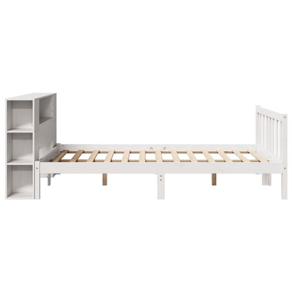 Letto Libreria senza Materasso Bianco 150x200 cm Legno di Pino