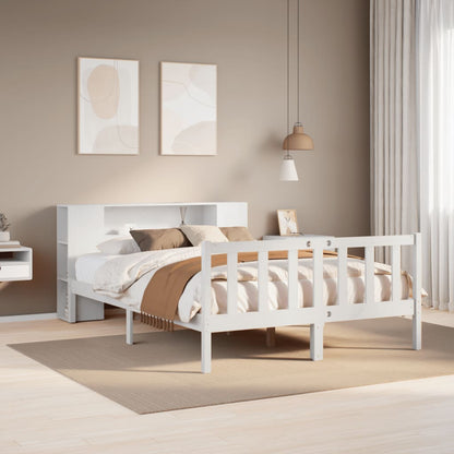 Letto Libreria senza Materasso Bianco 160x200 cm Legno di Pino