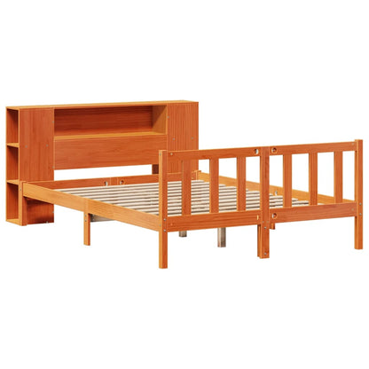 Letto Libreria senza Materasso Marrone Cera 120x190 cm in Pino