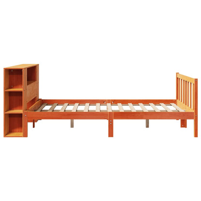 Letto Libreria senza Materasso Marrone Cera 120x190 cm in Pino