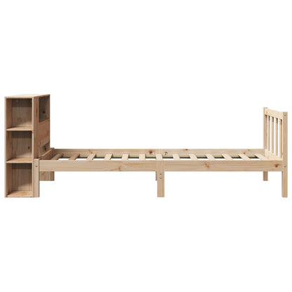 Letto Libreria senza Materasso 90x190 cm Legno Massello Pino - homemem39