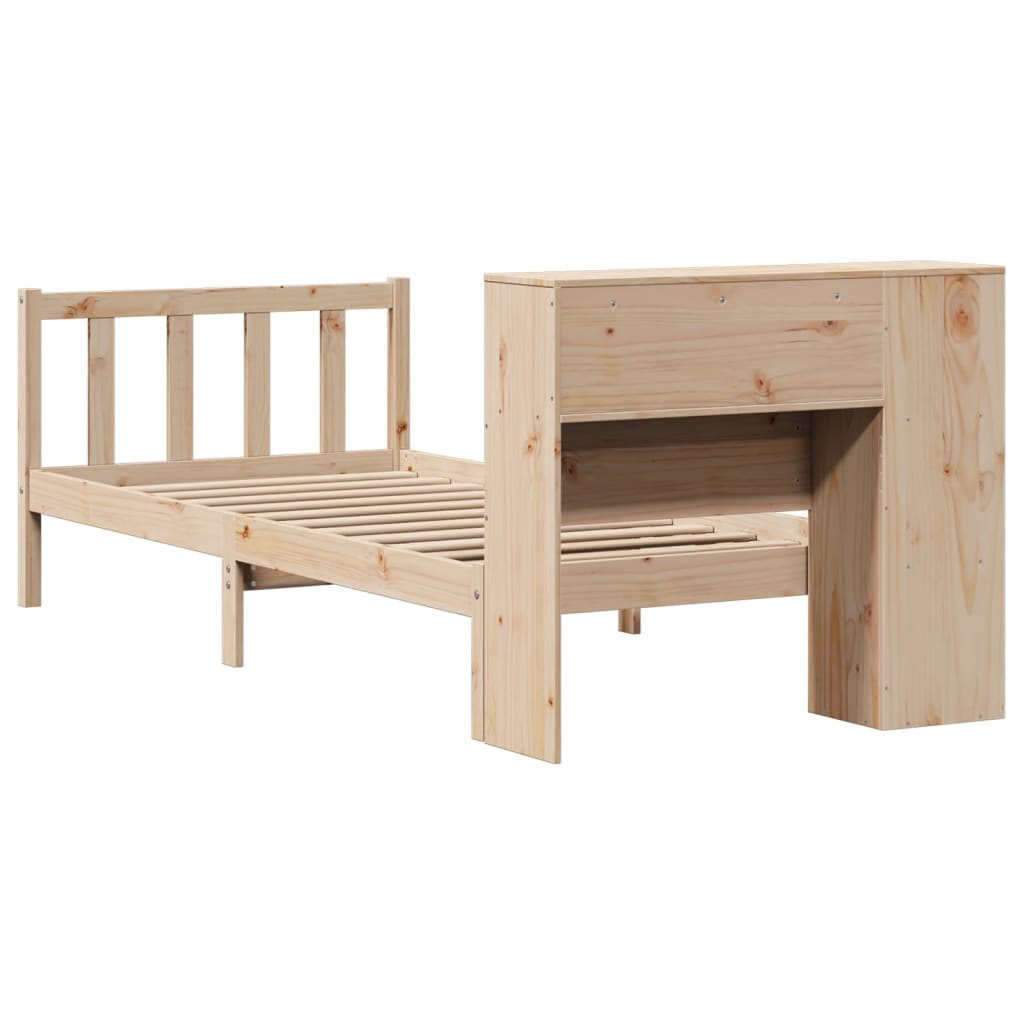 Letto Libreria senza Materasso 90x190 cm Legno Massello Pino - homemem39