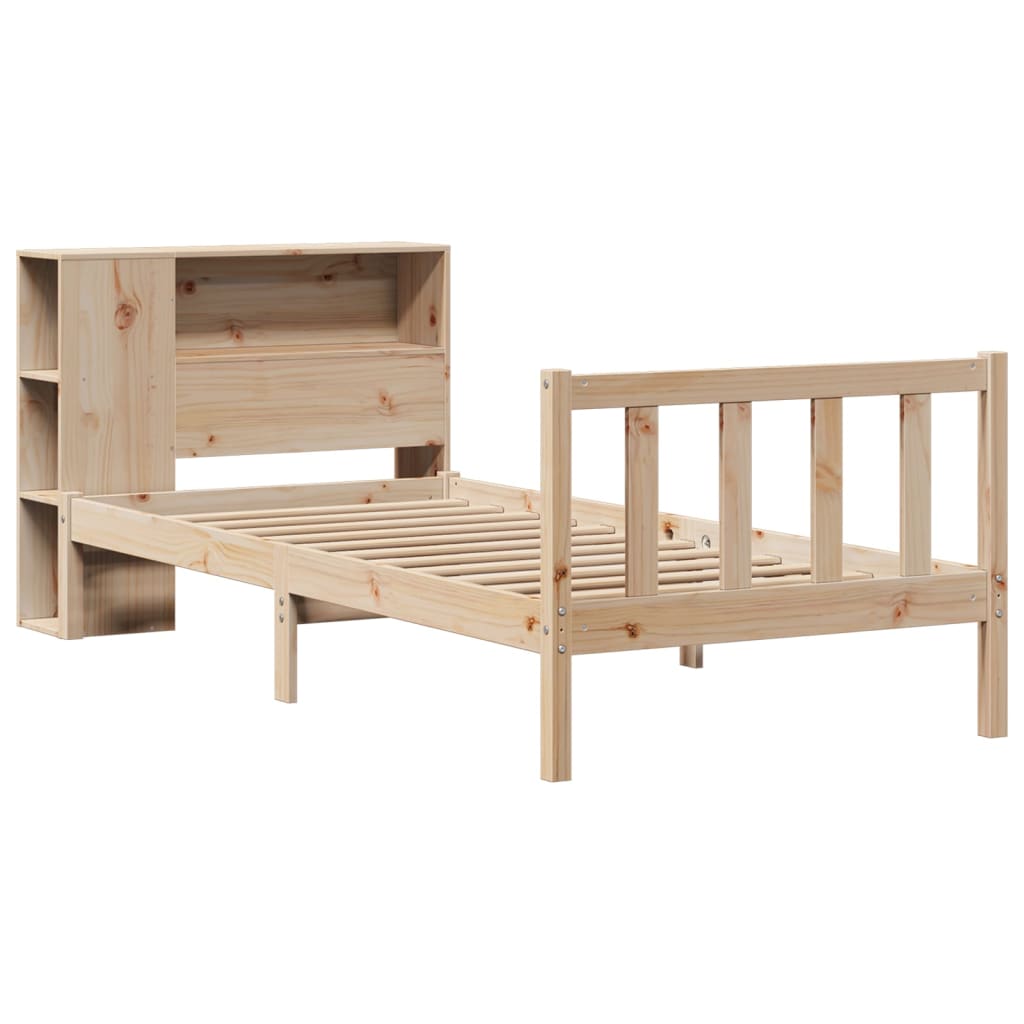 Letto Libreria senza Materasso 90x200 cm Legno Massello Pino - homemem39