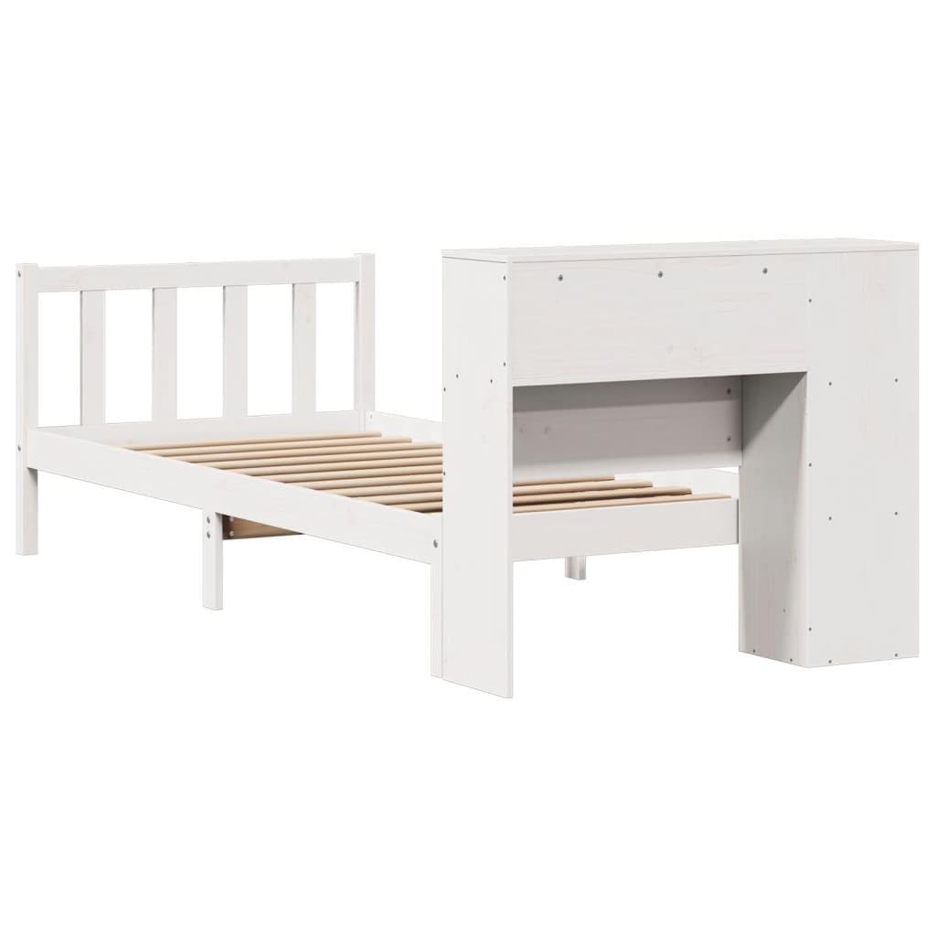 Letto Libreria senza Materasso Bianco 100x200 cm Legno di Pino - homemem39