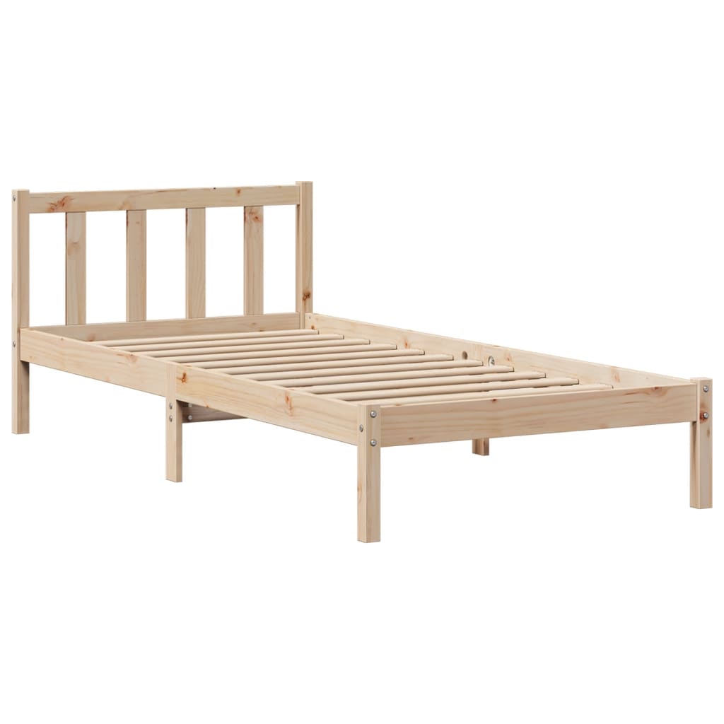 Letto Libreria senza Materasso 90x190 cm Legno Massello Pino - homemem39