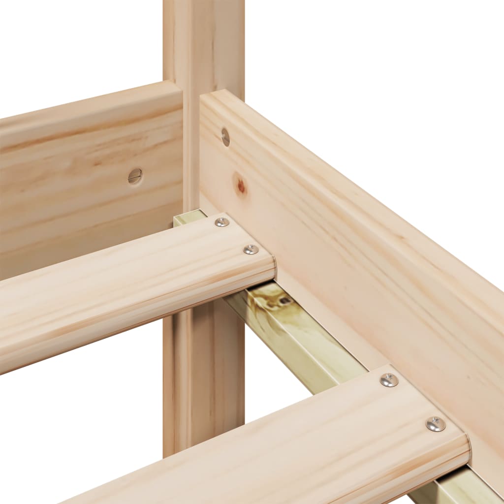 Letto Libreria senza Materasso 90x190 cm Legno Massello Pino - homemem39