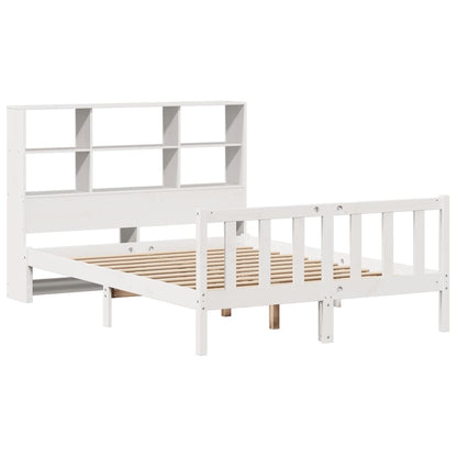 Letto Libreria senza Materasso Bianco 135x190 cm Legno di Pino