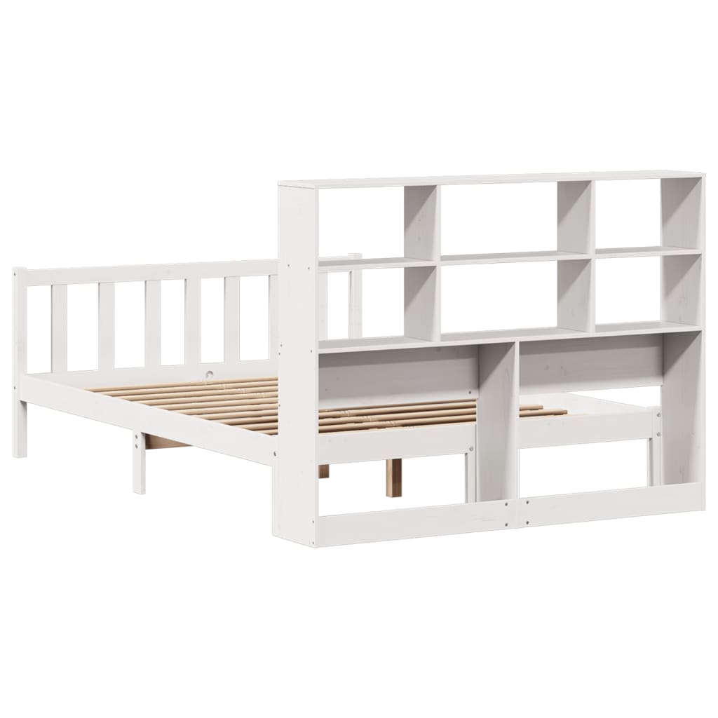 Letto Libreria senza Materasso Bianco 135x190 cm Legno di Pino