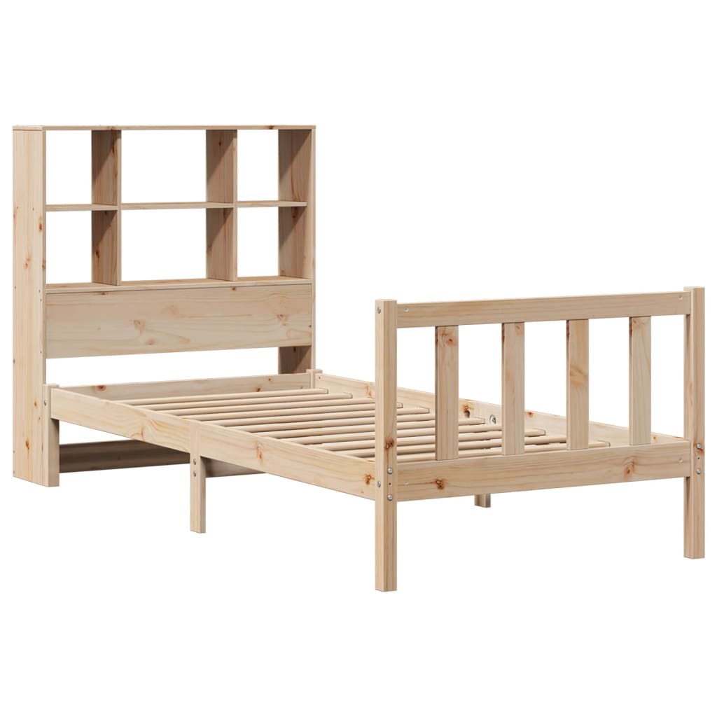 Letto Libreria senza Materasso 90x200 cm Legno Massello Pino - homemem39