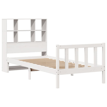 Letto Libreria senza Materasso Bianco 100x200 cm Legno di Pino