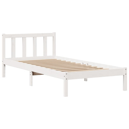 Letto Libreria senza Materasso Bianco 100x200 cm Legno di Pino