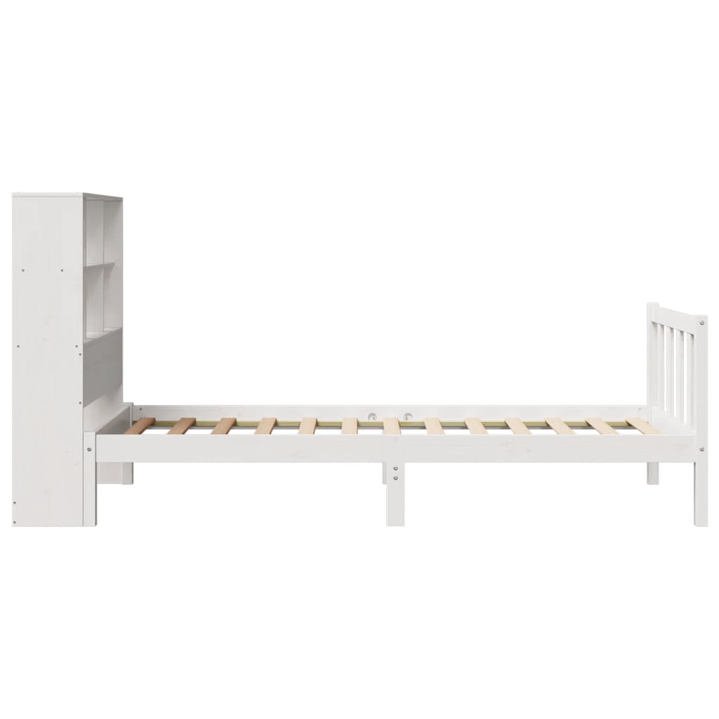 Letto Libreria senza Materasso Bianco 100x200 cm Legno di Pino