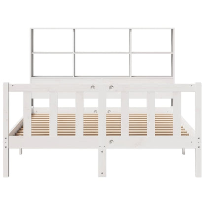 Letto Libreria senza Materasso Bianco 150x200 cm Legno di Pino