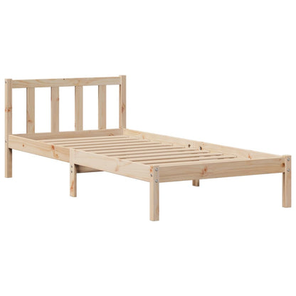 Letto Libreria senza Materasso 90x190 cm Legno Massello Pino