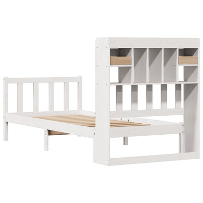 Letto Libreria senza Materasso Bianco 90x190 cm Massello Pino - homemem39