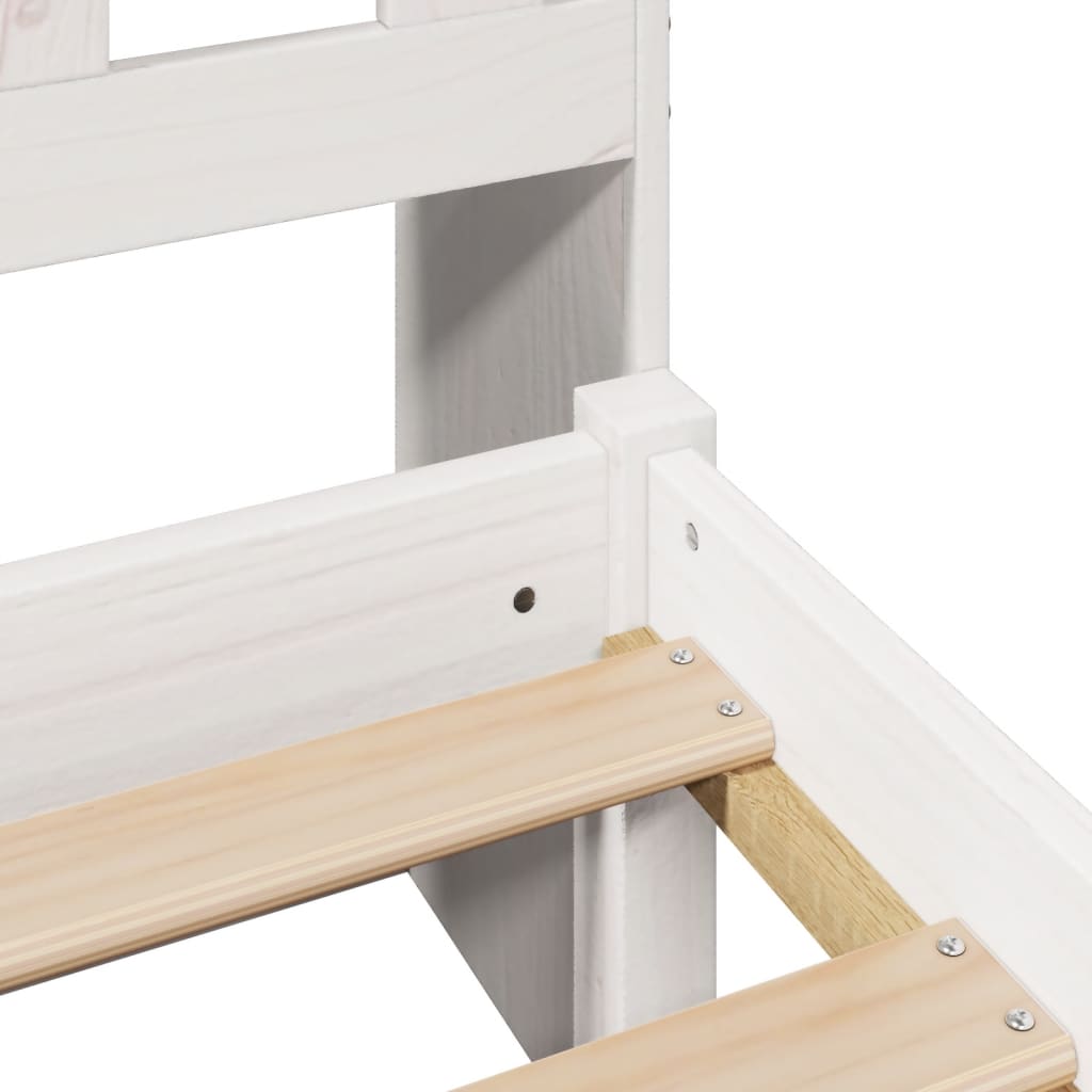 Letto Libreria senza Materasso Bianco 90x190 cm Massello Pino - homemem39