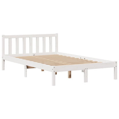 Letto Libreria senza Materasso Bianco 135x190 cm Legno di Pino