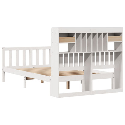 Letto Libreria senza Materasso Bianco 135x190 cm Legno di Pino